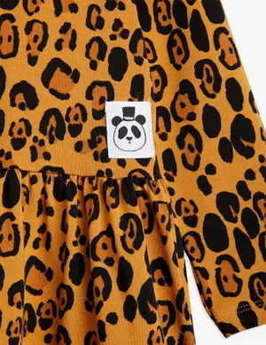 Basic Leopard Long Sleeve Dress-image-2
