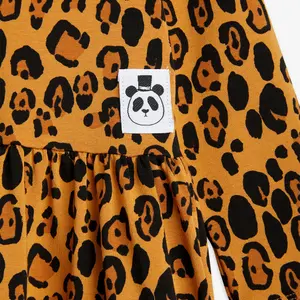 Basic Leopard Long Sleeve Dress-image-2