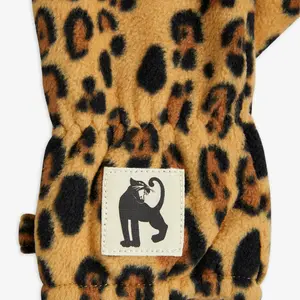 Leopard Fleece Mittens-image-1