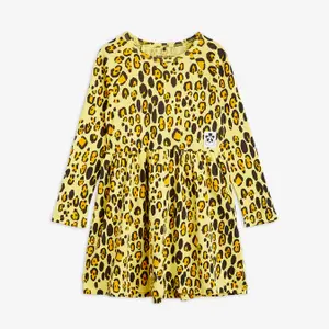 Leopard Kids Dress Yellow | Mini Rodini