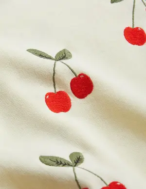 Cherry Broderad Sweatshirt Offwhite-image-3