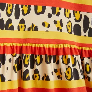 Leopard Stripe Long Sleeve Dress-image-2