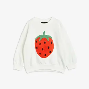 Strawberry Embroidered Sweatshirt White-image-0