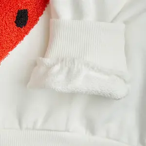 Strawberry Embroidered Sweatshirt White-image-2