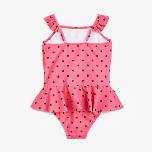 Polka Dot UV Swimsuit with Skirt-image-1
