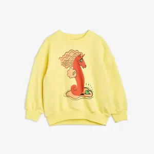 Unicorn Seahorse Sweatshirt Yellow-image-0
