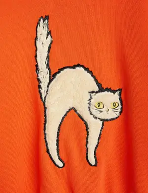 Angry Cat Broderad Sweatshirt-image-2