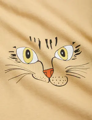 Cat Face Long Sleeve T-Shirt-image-2