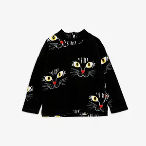 Cat Face Velour Sweatshirt-image-0