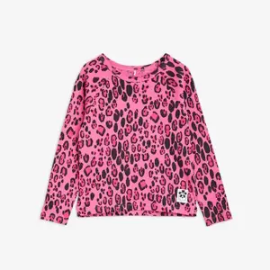Leopard Långärmad T-Shirt Rosa-image-0