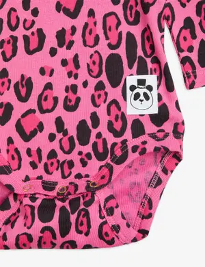 Leopard Långärmad Body Rosa-image-3