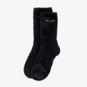 Cat Eyes Fuzzy Socks Black-image-0