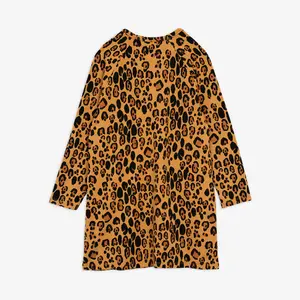 Basic Leopard Long Sleeve Dress-image-1