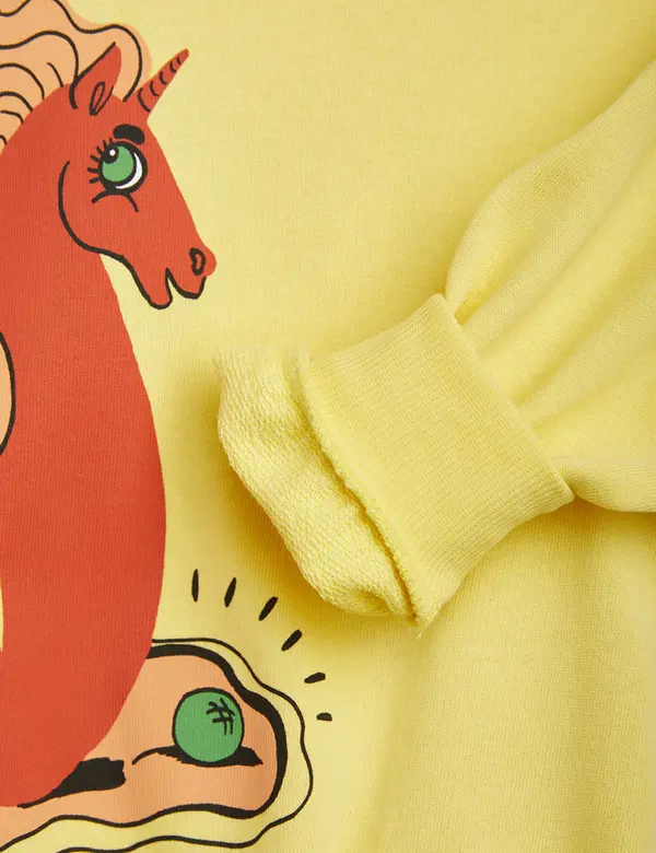 Unicorn Seahorse Sweatshirt Yellow-image-3