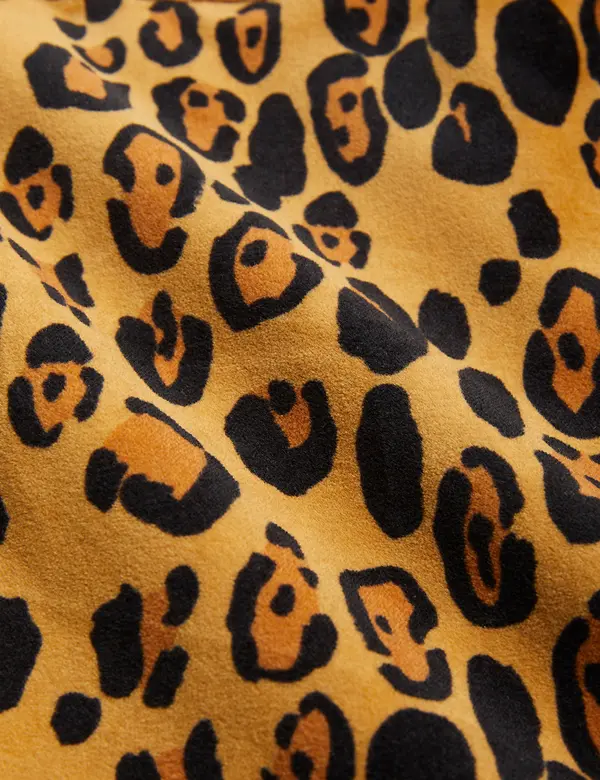 Leopard Utsvängda Sammetsbyxor-image-4